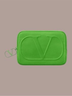 Electric Green Valentino Beauty Large Cosmetic-Makeup Bag